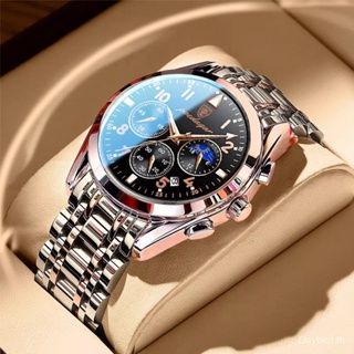 Poedagar Swiss Brand [พร้อมส่ง] P816 นาฬิกาข้อมือ มัลติฟังก์ชั่น กันน้ํา สําหรับผู้ชาย