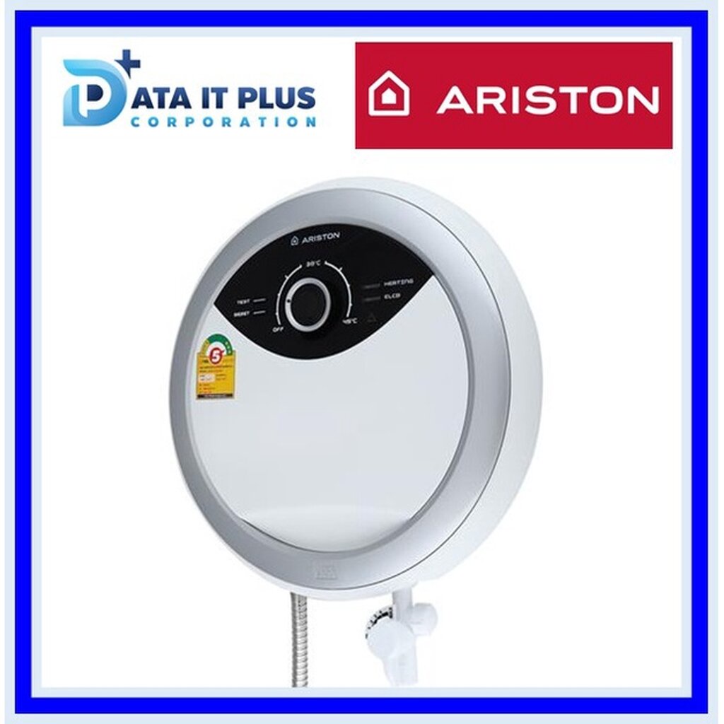 ariston-อลิสตัน-เครื่องทำน้ำอุ่น-4500-วัตต์-ariston-รุ่น-smart-round-rmc45e-สีขาว-ดำ