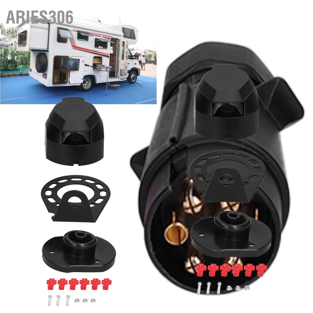 aries306-7-pin-trailer-plug-connector-สายไฟอะแดปเตอร์ทองแดง-contact-สำหรับรถยนต์เพื่อการพาณิชย์รถพ่วง-rv-รถ