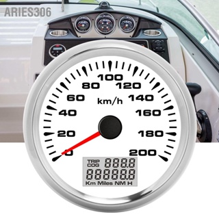 Aries306 85mm Analog GPS Speedometer 200 กม./ชม.กันน้ำ 7 Backlit สีขาว Dial Chrome BEZEL สำหรับ 12/24V Marine รถจักรยานยนต์รถบรรทุก