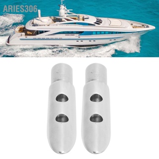 Aries306 2pcs Handrail End Railing Mount 316 สแตนเลสอุปกรณ์เสริมสำหรับ Marine เรือ 7/8in หลอด