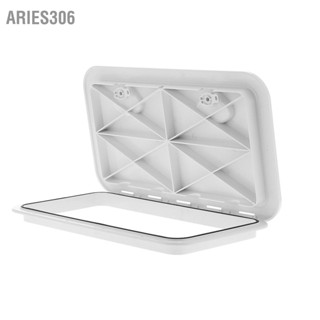 Aries306 ฝาครอบตรวจสอบฟักเข้าดาดฟ้าสีขาวกันรังสียูวีพร้อมล็อคสำหรับเรือเดินทะเล 24x14 นิ้ว