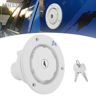 Aries306 แรงโน้มถ่วงน้ำจืด Inlet ล็อค Leakproof Hatch FILLER CAP พร้อม 2 ปุ่มสีขาวสำหรับ RV Caravan Motorhome