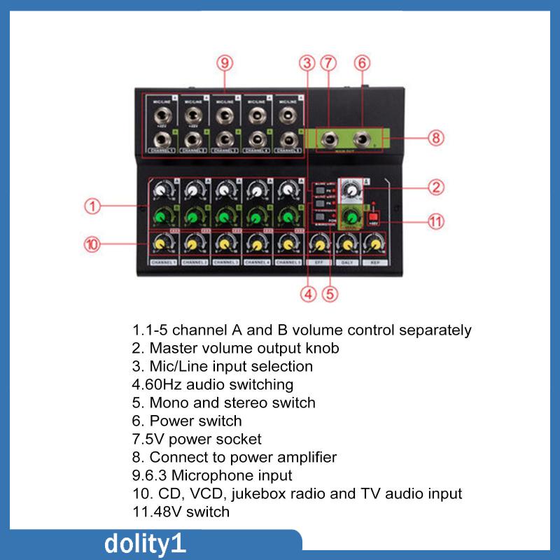 dolity1-เครื่องผสมเสียงสตูดิโอ-คอนโซลผสมเสียง-10-ช่องสัญญาณ-ควบคุมเสียง-สําหรับดีเจ-บันทึกเสียง