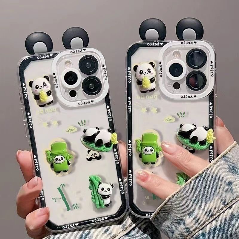 เคสโทรศัพท์มือถือ-ซิลิโคนนิ่ม-tpu-ใส-กันกระแทก-ลายการ์ตูนแพนด้า-3d-น่ารัก-สําหรับ-redmi-10-note-8-11-10-9-pro-max-9s-10s-11s-9t-11t-11e
