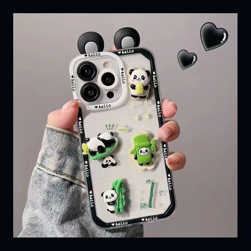 เคสโทรศัพท์มือถือ-ซิลิโคนนิ่ม-tpu-ใส-กันกระแทก-ลายการ์ตูนแพนด้า-3d-น่ารัก-สําหรับ-redmi-10-note-8-11-10-9-pro-max-9s-10s-11s-9t-11t-11e