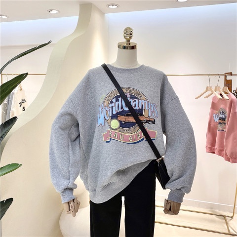 duohanzi-เสื้อกันหนาว-คอกลม-แขนยาว-ทรงหลวม-สไตล์เกาหลี-สําหรับผู้หญิง