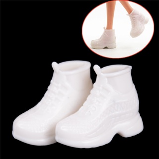 [ceight] รองเท้าผ้าใบ สีขาว อุปกรณ์เสริม สําหรับตุ๊กตา 10 คู่