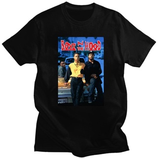 เสื้อยืดแขนสั้น มีฮู้ด พิมพ์ลายภาพยนตร์ Doughboy Boyz N The Hood Ice Cube 90s สไตล์วินเทจ แฟชั่นฮาราจูกุ สําหรับผู้ชาย