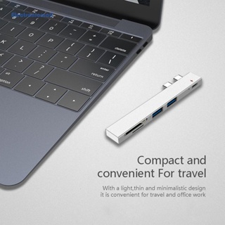 [ElectronicMall01.th] อะแดปเตอร์ฮับ USB พร้อมการ์ดรีดเดอร์ SD TF อะลูมิเนียมอัลลอย หลายประเภท C สําหรับ Apple MacBook Pro แล็ปท็อป PC