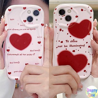 เคสโทรศัพท์มือถือ ขอบโค้ง ลายหัวใจ สีแดง สําหรับ Samsung Galaxy A05 A05S A02S A13 A14 A15 A20 A50S A30S A03S A04S A22 A23 A24 A31 A32 A33 A34 A51