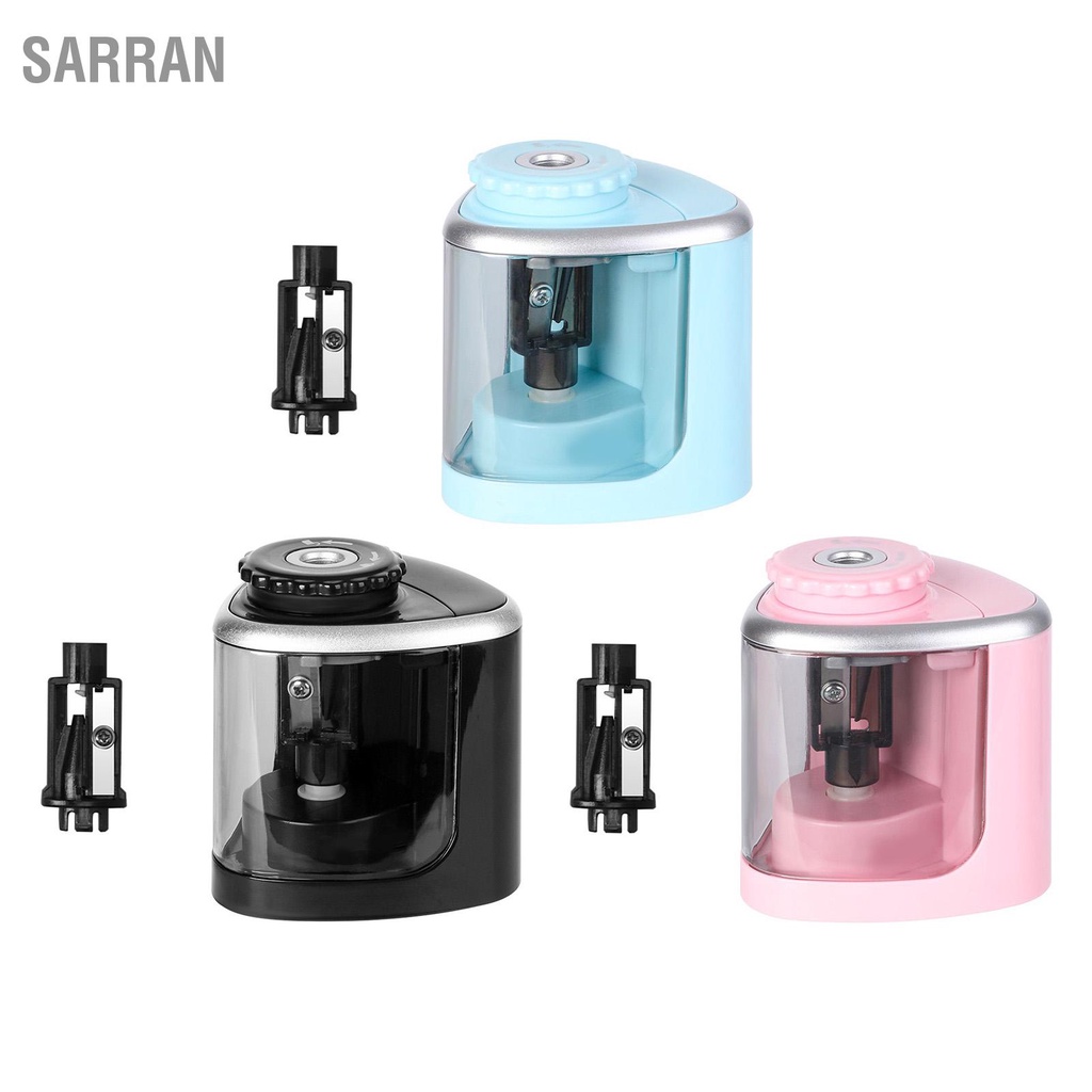 sarran-เครื่องเหลาดินสอไฟฟ้ากึ่งอัตโนมัติแบตเตอรี่ขับเคลื่อนใช้งานง่ายเครื่องเหลาปากกาสำหรับเด็กนักเรียน