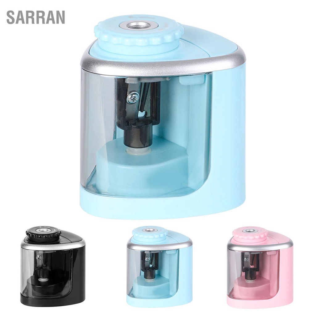 sarran-เครื่องเหลาดินสอไฟฟ้ากึ่งอัตโนมัติแบตเตอรี่ขับเคลื่อนใช้งานง่ายเครื่องเหลาปากกาสำหรับเด็กนักเรียน