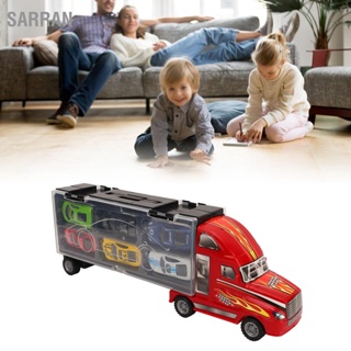 SARRAN Transport Car Carrier Set 12 Vehicles Truck Stimulated Portable Alloy Model Toy for Kids