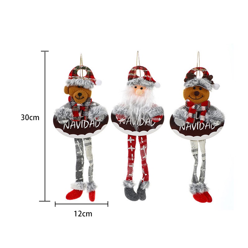 เครื่องประดับคริสต์มาส-จี้ตุ๊กตาหมี-ซานตาคลอส-สโนว์แมน-กวาง-diy
