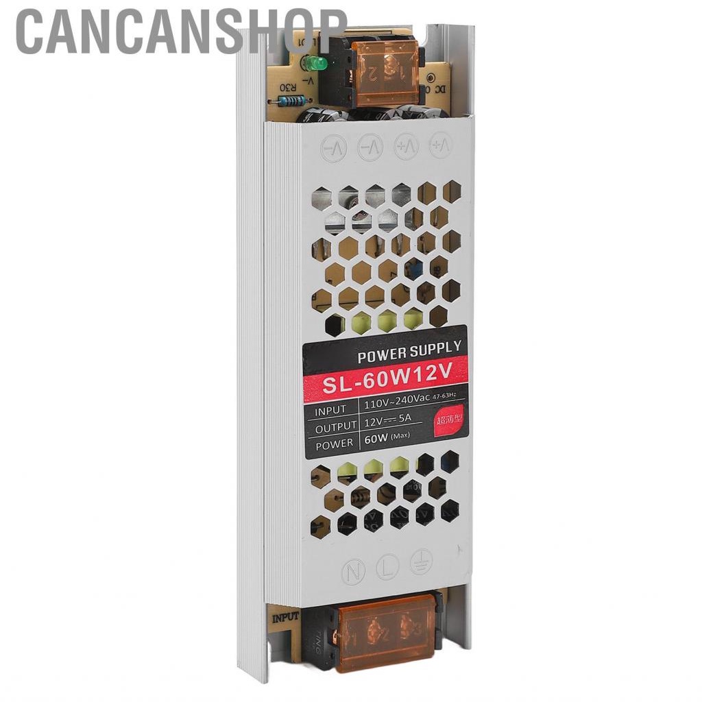 cancanshop-12v-60w-short-circuit-protection-aluminum-alloy-power-adapter-for