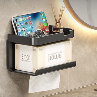 ที่วางกระดาษชําระ กล่องใส่กระดาษทิชชู่ ที่วางกระดาษทิชชู่ แบบติดผนัง ชั้นวางของในห้องน้ำ ที่วางโทรศัพท์มือถือ