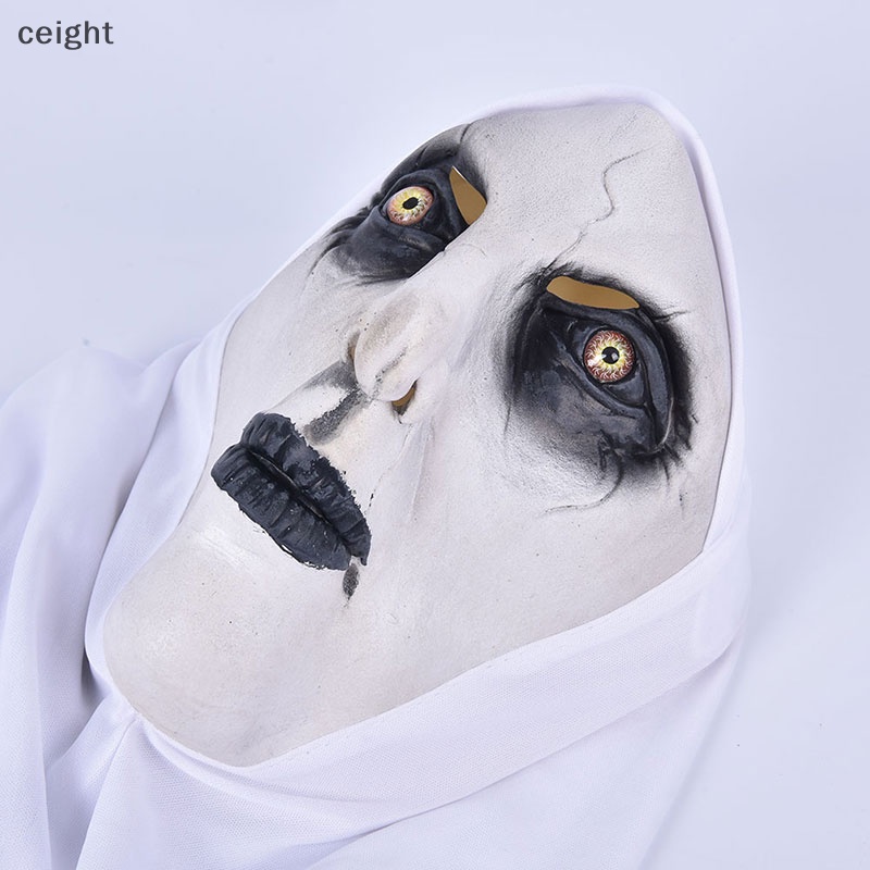 ceight-หน้ากากยาง-รูป-the-horror-scary-nun-พร้อมผ้าพันคอ-สําหรับแต่งคอสเพลย์ฮาโลวีน