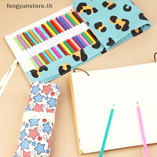 Yunstore กระเป๋าดินสอ ผ้าแคนวาส ขนาดใหญ่ 12 36 ช่อง น่ารัก สําหรับใส่เครื่องเขียน ปากกา ดินสอ