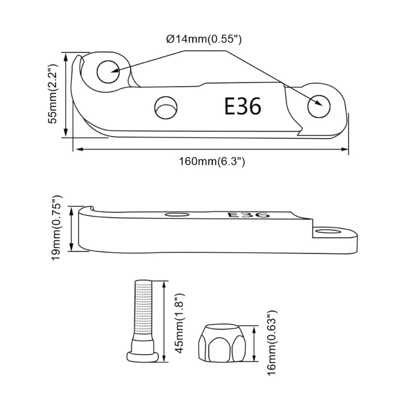 edb-อะแดปเตอร์ปรับแต่งมุม-25-30-สําหรับรถยนต์-e46-tuning-drift-power