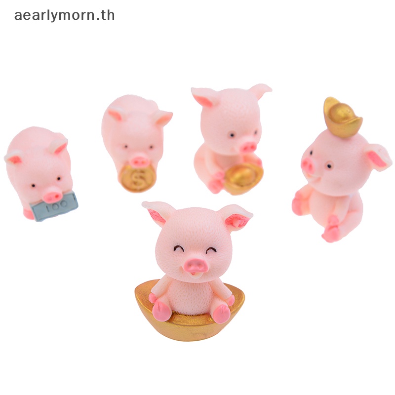 aa-หมูจิ๋วน่ารัก-สําหรับตกแต่งสวน-diy-5-ชิ้น-ต่อชุด