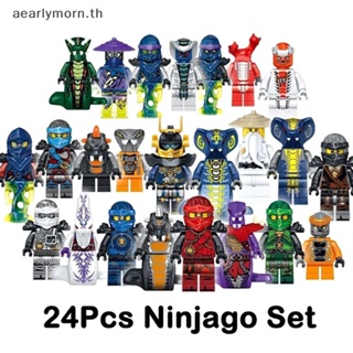 ของเล่นตัวต่อฟิกเกอร์ Ninjago Kai Jay Sensei Wu Master ขนาดเล็ก 24 ชิ้น