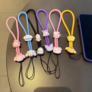 เคสโทรศัพท์มือถือ ลาย Kuromi Cinnamoroll น่ารัก พร้อมสายคล้องข้อมือ และแหวนคล้อง สําหรับเคสหูฟัง บลูทูธ