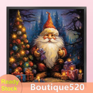 [boutique520.th] ชุดปักครอสสติตช์ ผ้าฝ้าย 11CT พิมพ์ลายซานต้า ขนาด 50x50 ซม.