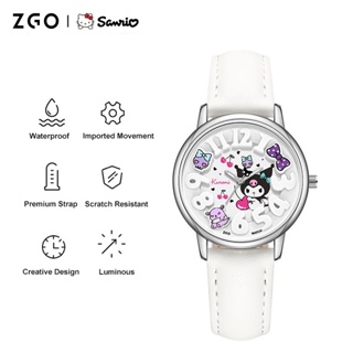 Sanrio Characters ZGO-2130 นาฬิกาข้อมือควอทซ์อะนาล็อก เรืองแสง กันน้ํา ลาย My Melody Hello Kitty Cinnamoroll Kuromi น่ารัก สําหรับผู้หญิง ของขวัญวันเกิด