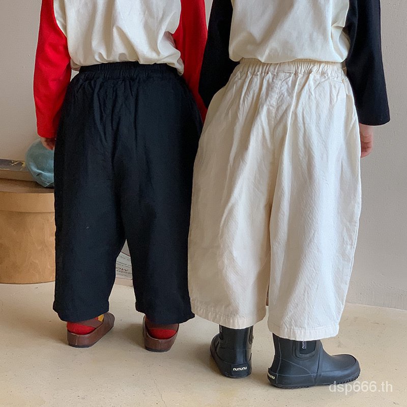 left-and-left-prince-childrens-clothing-2023-autumn-new-korean-style-solid-color-casual-trousers-childrens-versatile-simple-turnip-pants-mfxp