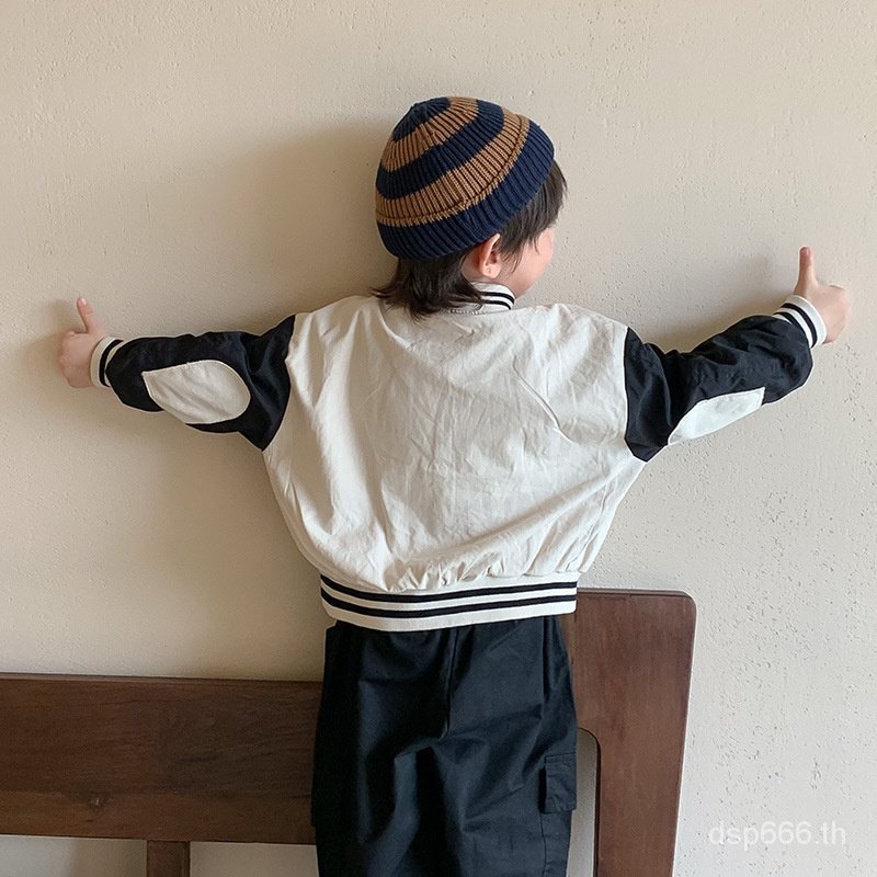 left-and-left-prince-childrens-clothing-2023-autumn-new-korean-style-alphabet-baseball-coat-childrens-single-breasted-contrast-color-coat-eoxe