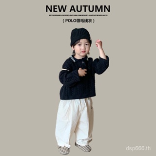 Left and left Prince childrens clothing 2023 Autumn New Korean style boys Polo collar sweater childrens lapel sweater shirt NNHW