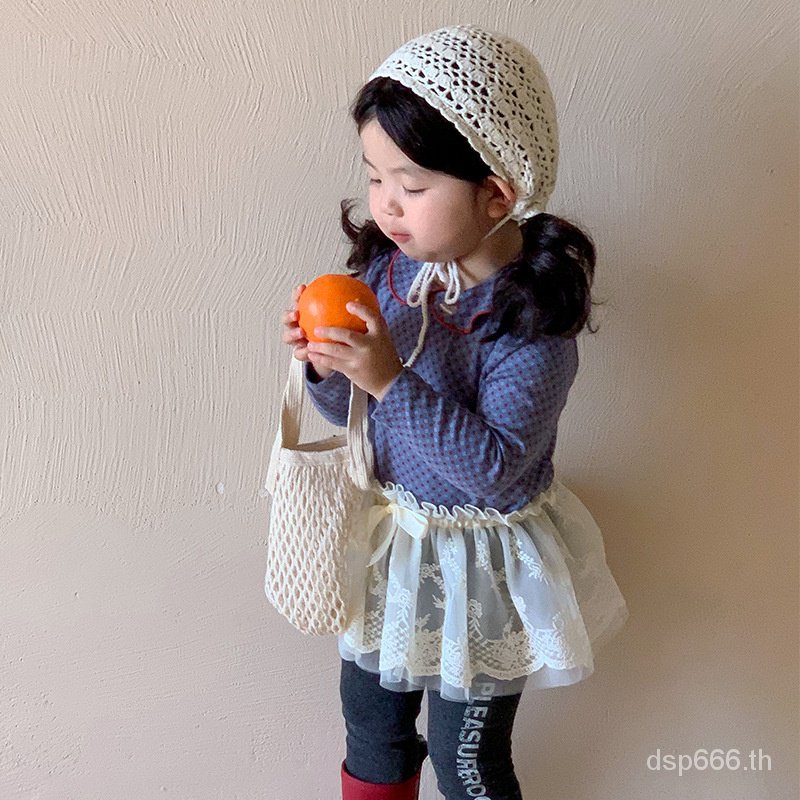 left-and-left-prince-childrens-clothing-2023-autumn-new-korean-style-embroidered-polka-dot-knitwear-girl-pastoral-lapel-top-gcng