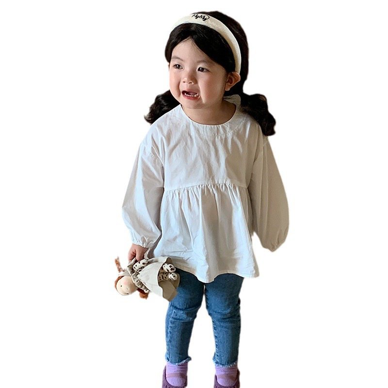 left-and-left-prince-childrens-clothing-2023-autumn-new-korean-style-girls-round-neck-white-shirt-childrens-doll-shirt-e989