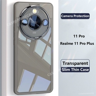 เคสโทรศัพท์มือถือแบบใส กันกระแทก กันรอยกล้อง พร้อมแหวนขาตั้ง หรูหรา สําหรับ Realme 10 11 Pro Plus 5G 2023 Realme11Pro Realme10Pro 10ProPlus 11ProPlus