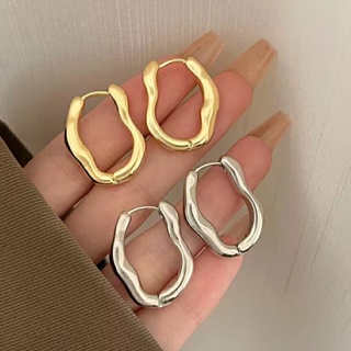 Irregular geometric earbuckle womens new fashion personality design network celebrity earrings temperament simple ins cold wind earrings