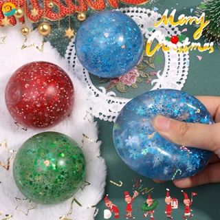 ของเล่นลูกบอลยางบีบสกุชชี่ รูปเกล็ดหิมะ ประดับเลื่อม ขนาดเล็ก สีสันสดใส เหมาะกับของขวัญคริสต์มาส ของเล่นบรรเทาความเครียด