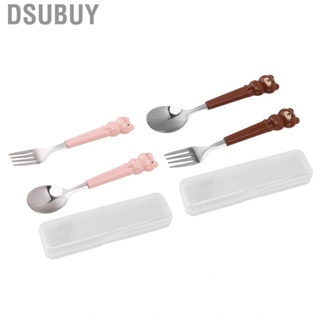 Dsubuy Cartoon    Stainless Steel Cutlery Set Durable for Children Home Outdoor