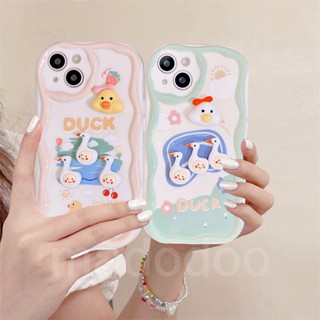 Casing for iPhone 15 14 Pro Max 13 12 11 ProMax X XS XR 7 8 6 6S Plus SE 2020 Cute Cartoon Couple 3D Doll Duck Smile Flower Cherry Strawberry TPU Fine Hole Soft Phone Case 1NY 43