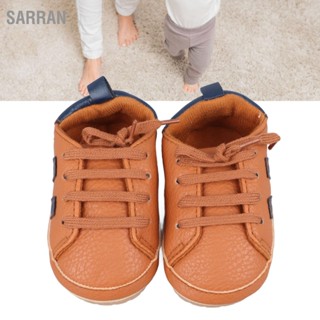 SARRAN Baby Soft Sole รองเท้าผ้าใบทารกน่ารักแฟชั่น PU หนัง Casual Flat Lace Up รองเท้าสำหรับงานปาร์ตี้