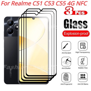 ฟิล์มกระจกนิรภัยกันรอยหน้าจอ HD 9D กันรอยขีดข่วน 9H สําหรับ Realme C51 C53 C55 4G NFC RealmeC51 RealmeC55 RealmeC53 2023