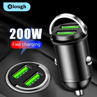 Elough ที่ชาร์จโทรศัพท์ในรถยนต์ USB คู่ 200W QC 3.0 แบบชาร์จเร็ว