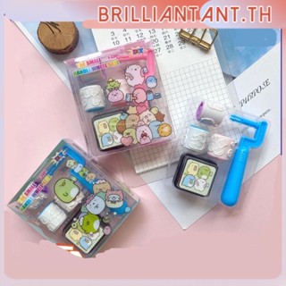 Kids Hand Roller Stamp Chop Cartoon Roller Stamp 3 แบบที่แลกเปลี่ยนได้พร้อมแผ่นหมึกฟรี บริ