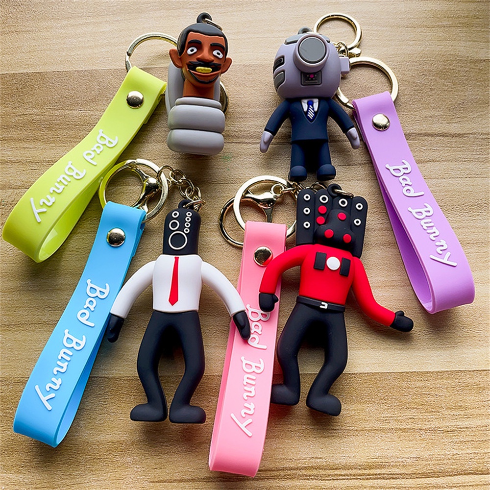 สนุกลำโพงห้องน้ำ-skibidi-ห้องน้ำตุ๊กตาจี้-holographic-ตุ๊กตารถจี้กุญแจของขวัญตกแต่งจี้กุญแจ