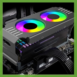 [aigoni.th] หน่วยความจําฮีทซิงค์ D50 RAM ARGB พร้อมพัดลมระบายความร้อน PWM คู่ สําหรับ DDR4 DDR5