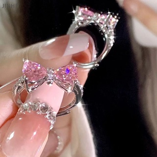 [BestBuyshop] แหวน ประดับโบว์ สีชมพู น่ารัก ปรับได้ เครื่องประดับ สําหรับผู้หญิง งานเลี้ยงวันเกิด พร้อมส่ง