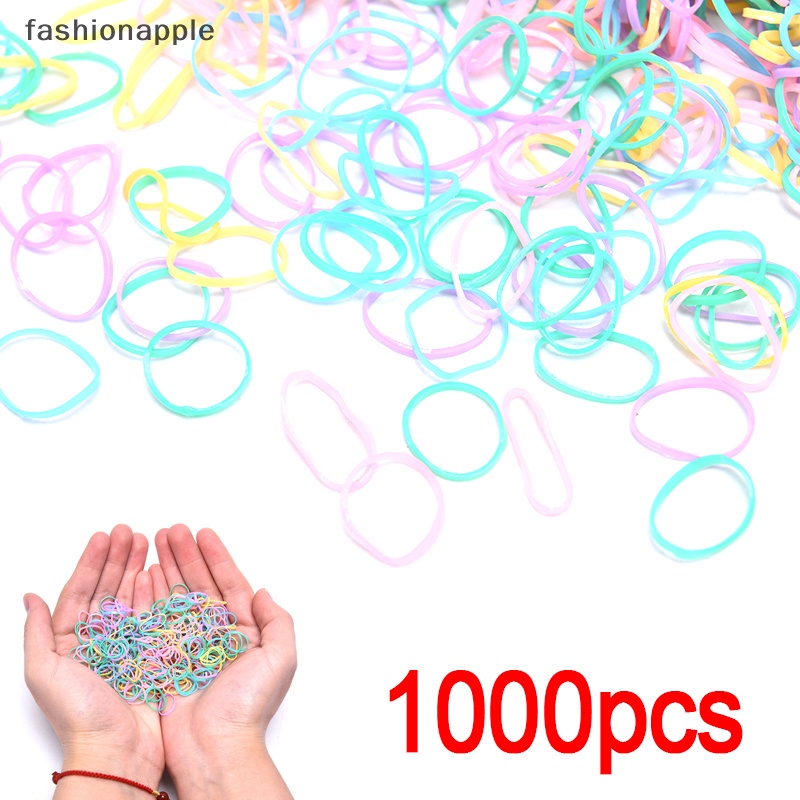 fashionapple-ยางรัดผม-แบบยืดหยุ่น-หลากสี-สําหรับเด็กผู้หญิง-1000-ชิ้น