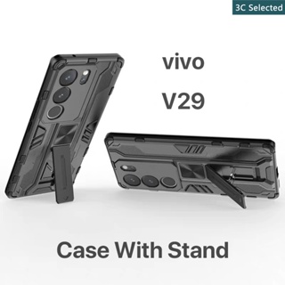 ขาตั้งในตัว เคส vivo V29 V27 V25Pro V23 V21e V21 Case กันกระแทก ปกป้องกล้อง ปกป้องหน้าจอ การออกแบบที่ทันสมัย vivo v25 pro 4g 5g