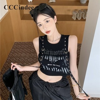 Cccindee เสื้อสายเดี่ยวลําลอง คอกลม ลายดอกไม้ ผีเสื้อ เข้ากับทุกการแต่งกาย แฟชั่นใหม่ สําหรับสตรี 2023