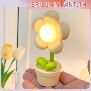 ดอกไม้ขนาดเล็ก MINI Night Light เดสก์ท็อปตกแต่งโคมไฟตั้งโต๊ะขนาดเล็ก Creative ห้องนอน Soft Light โคมไฟข้างเตียงสาวน่ารักของขวัญ Bri